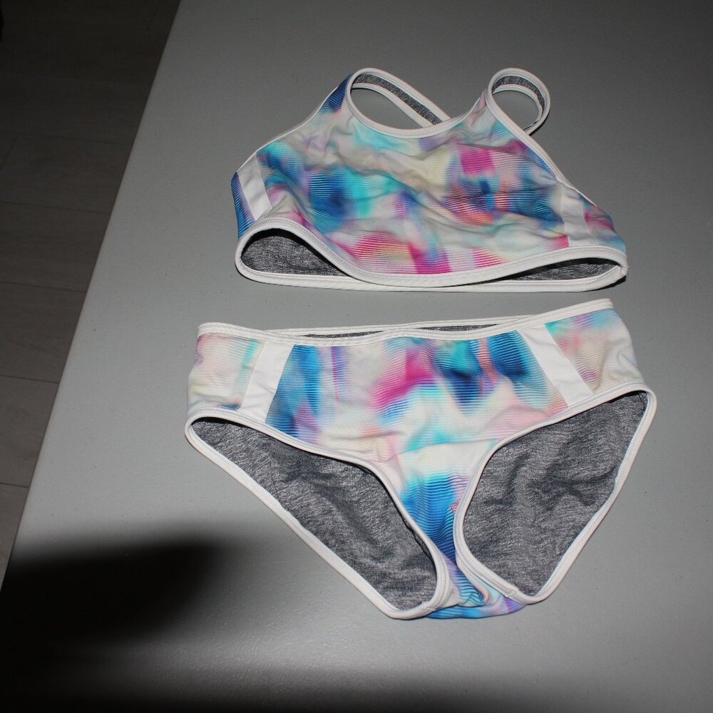 Multi Color 2 Reversibile  2 Pcs Athleta Bikini Swimsuit Size 14